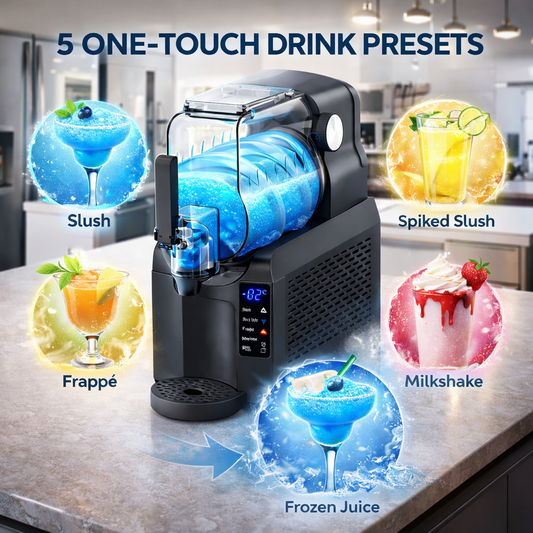 HINISO SL750 Slushie Maker Machine | No Ice Needed | 5 Preset Modes | 3.7L Tank | Frozen Drinks, Milkshakes & Cocktails