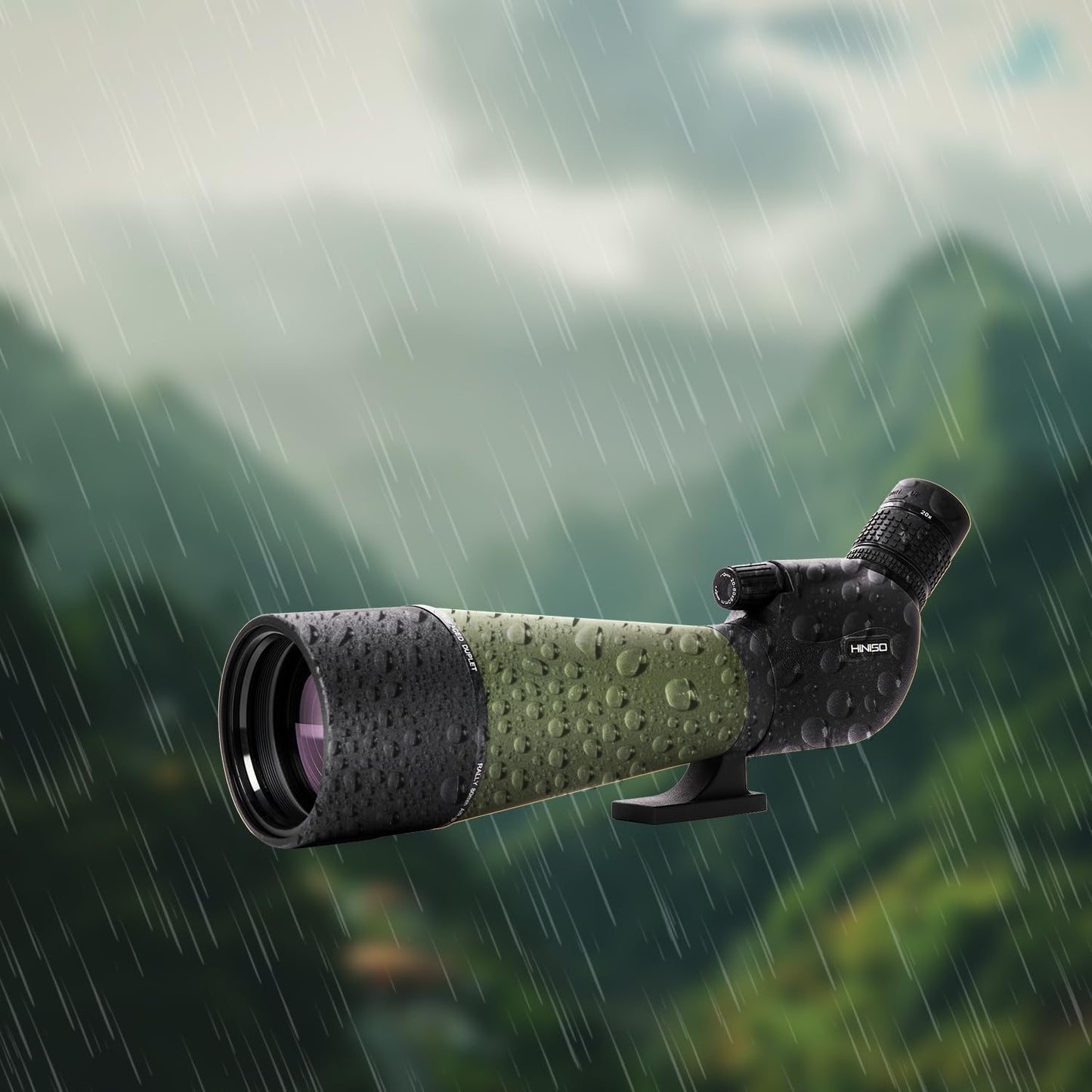 Hiniso 20-60x80 HD Spotting Scope with Tripod, Phone Adapter & Carry Bag | BAK4 Prism, Single Focus, Waterproof & Fogproof Telescope for Bird Watching, Stargazing & Target Shooting