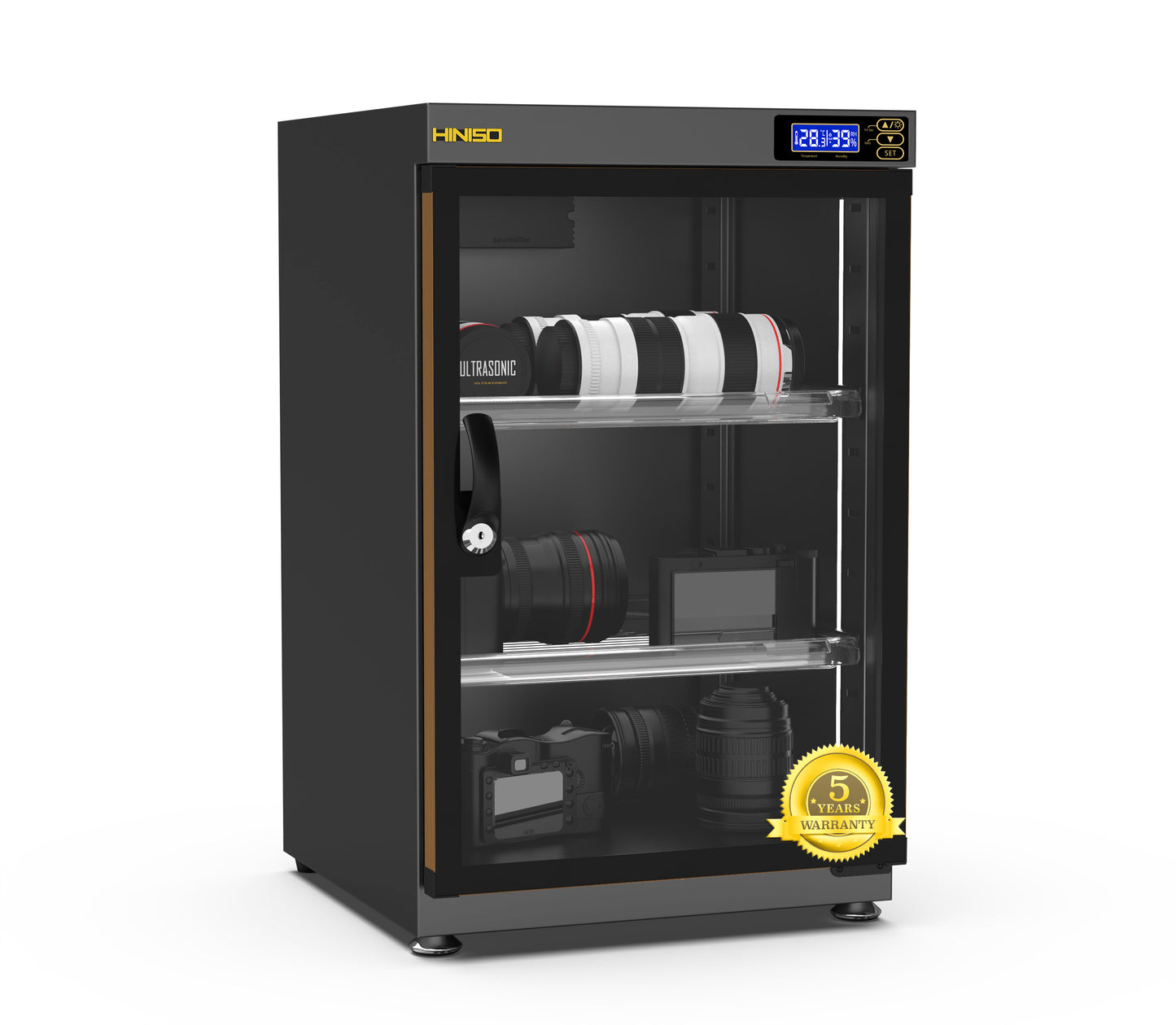 HINISO AD-80S Digital Display Dry Cabinet for Cameras - 80 liters | Comes Up with Built-in Hygrometer for Humidity Control | Safe & Durable Lens Storage