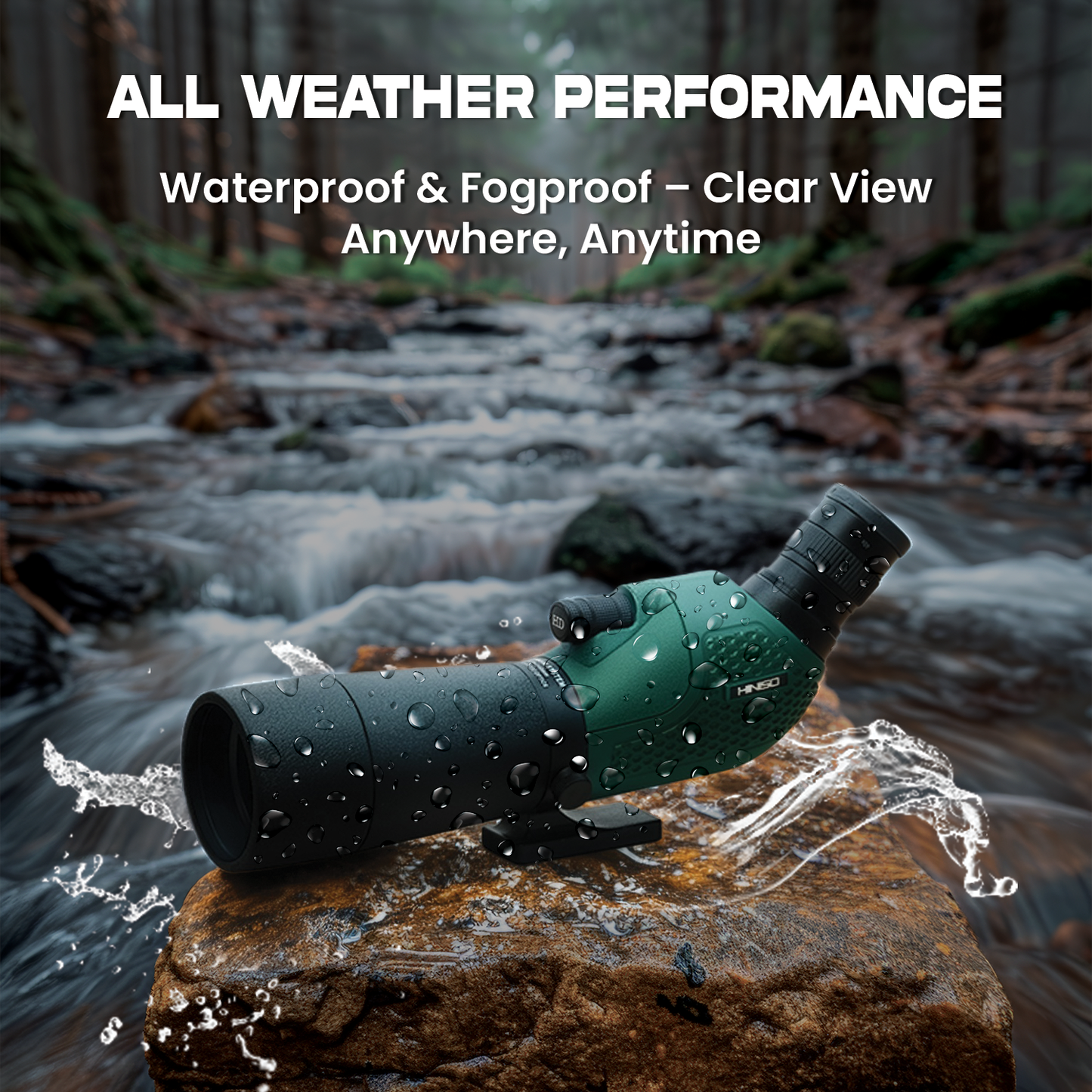 Hiniso 20-60x60 HD Spotting Scope with Tripod & Phone Mount | Waterproof BAK4 Prism Telescope for Bird Watching, Wildlife, Stargazing & Moon Viewing
