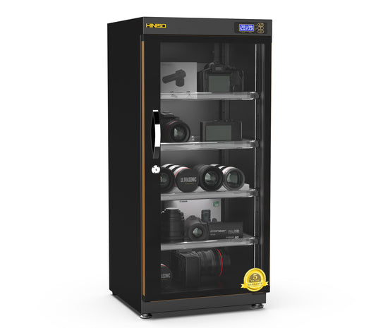 HINISO AD-125S 139 liters Electronic Dry Cabinet with Humidity Controller & Digital Display. (Black)