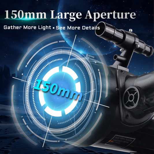 HINISO 114AZ Telescope 114mm Reflector 1000mm Focal Length | 40x–200x | Moon Viewing | Tripod, Phone Adapter & BT Remote