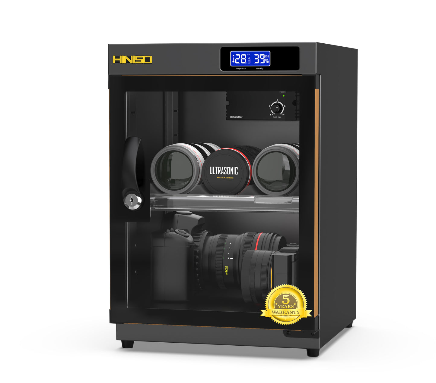 HINISO AD-30C Digital Display Dry Cabinet For Cameras - 34 Litres | Comes Up With BUILT-IN HYGROMETER For Humidity Control | Safe & Durable Lens Storage