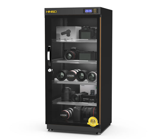 HINISO AD-125S 139 liters Electronic Dry Cabinet with Humidity Controller & Digital Display. (Black)