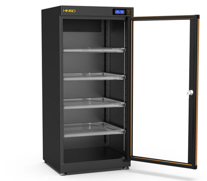 HINISO AD-125S 139 liters Electronic Dry Cabinet with Humidity Controller & Digital Display. (Black)