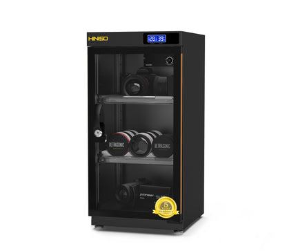 HINISO AD-50C Digital Display Dry Cabinet for Cameras - 50 litres | Comes Up with Built-in Hygrometer for Humidity Control | Safe & Durable Lens Storage