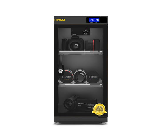 HINISO AD-50C Digital Display Dry Cabinet for Cameras - 50 litres | Comes Up with Built-in Hygrometer for Humidity Control | Safe & Durable Lens Storage