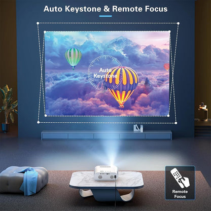 HINISO R1 4K Projector | 9500 Lumens, WiFi 6, Bluetooth 5.2 | Auto Focus, Keystone | Native 1080P for TV Stick, Phone, Laptop