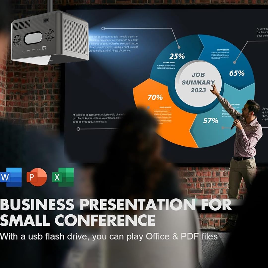 HINISO 4K WiFi Projector | 13000 Lumens, Native 1080P, Bluetooth, Autofocus, Sealed Engine – Home & Portable Use
