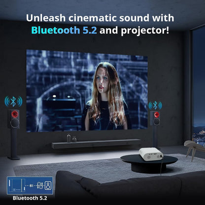 HINISO R1 4K Projector | 9500 Lumens, WiFi 6, Bluetooth 5.2 | Auto Focus, Keystone | Native 1080P for TV Stick, Phone, Laptop
