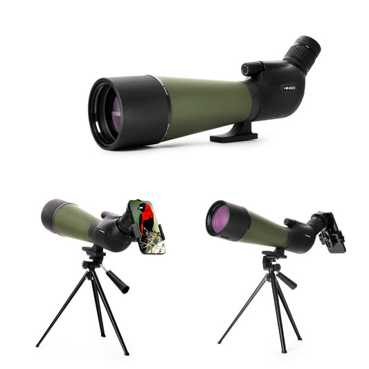 Hiniso 20-60x80 HD Spotting Scope with Tripod, Phone Adapter & Carry Bag | BAK4 Prism, Single Focus, Waterproof & Fogproof Telescope for Bird Watching, Stargazing & Target Shooting