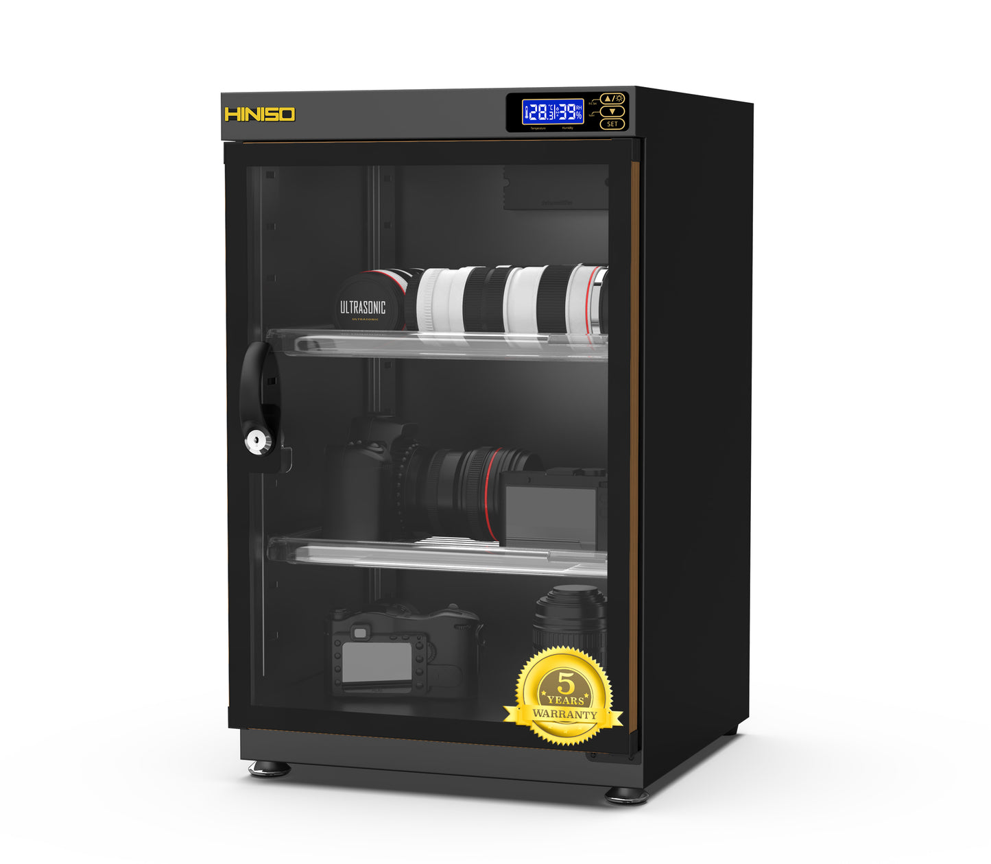 HINISO 80L Camera Dry Cabinet with UV Light & Touch Panel | Electronic Humidity Control 25–60% RH for DSLR & Lenses