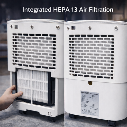 HINISO 10L Smart Dehumidifier with HEPA 13 Filter | WiFi App Control | 2000 Sq.ft Coverage | Auto Defrost | 2.5L Tank | Clothes Dry Mode
