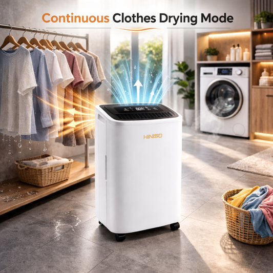 HINISO 10L Smart Dehumidifier with HEPA 13 Filter | WiFi App Control | 2000 Sq.ft Coverage | Auto Defrost | 2.5L Tank | Clothes Dry Mode