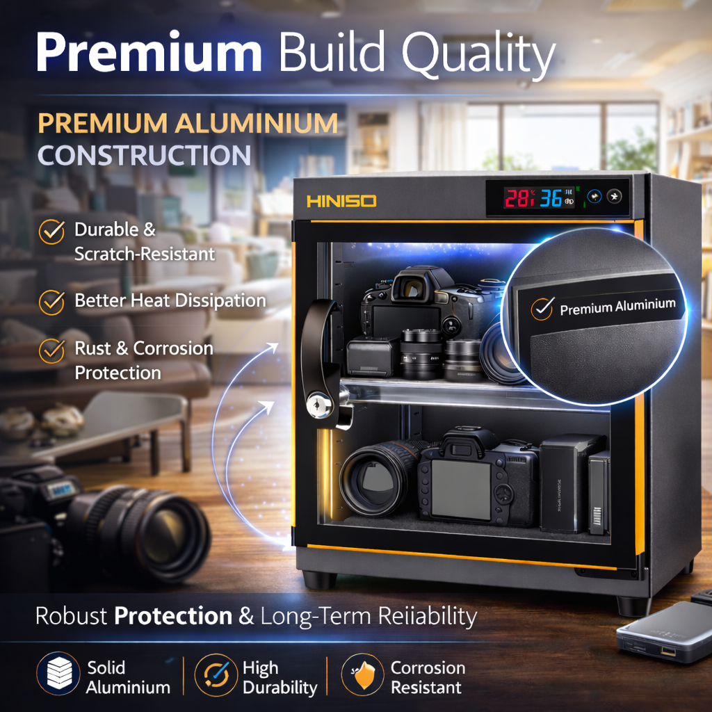 HINISO AD-30S 34L Camera Dry Cabinet | Touch Panel Humidity Control, UV Sterilization, Hygrometer, Anti-Fungus Storage Box
