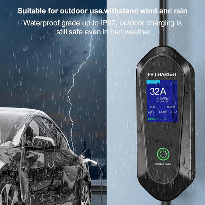 Hiniso 32A Portable EV Charger | Type 2, WiFi, IP67, LED
