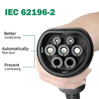 Hiniso 32A Portable EV Charger | Type 2, WiFi, IP67, LED