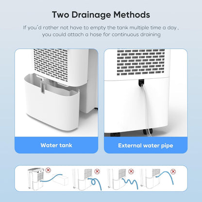 Hiniso 10L WiFi Dehumidifier | 2000 Sq.ft Coverage | Auto Defrost, Overflow Protection, Timer for Home & Basement