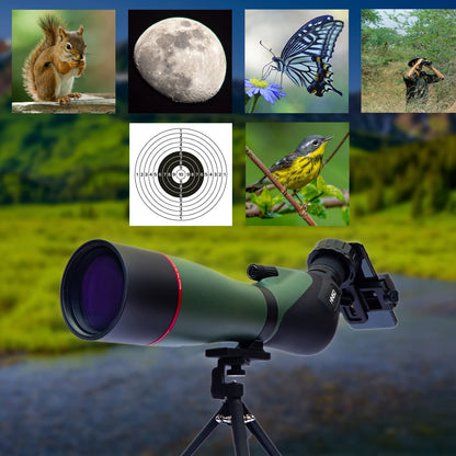 HINISO 20-60x80 Spotting Scope | HD Zoom Telescope with Tripod, Phone Adapter & Bag – Waterproof, BAK4 Prism
