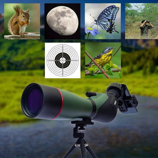HINISO 20-60x80 Spotting Scope | HD Zoom Telescope with Tripod, Phone Adapter & Bag – Waterproof, BAK4 Prism