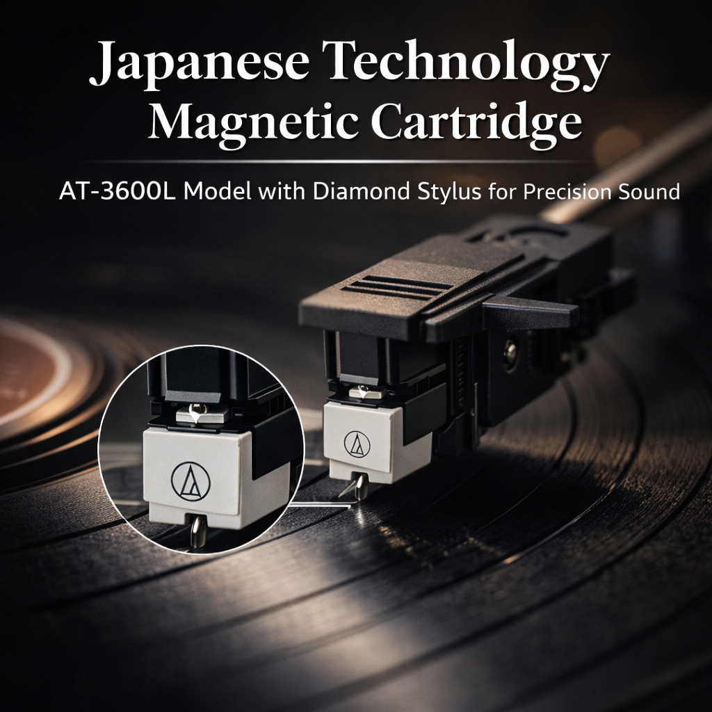 HINISO T601 Bluetooth Vinyl Record Player with Magnetic Cartridge & Diamond Stylus | 3-Speed Suitcase Turntable (33/45/78 RPM) | USB & SD Recording | Bluetooth Input & Output | Built-in Speakers