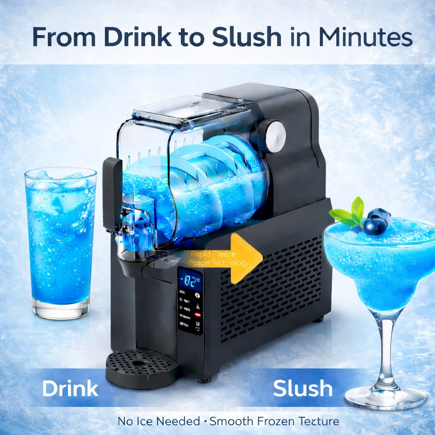 HINISO SL750 Slushie Maker Machine | No Ice Needed | 5 Preset Modes | 3.7L Tank | Frozen Drinks, Milkshakes & Cocktails