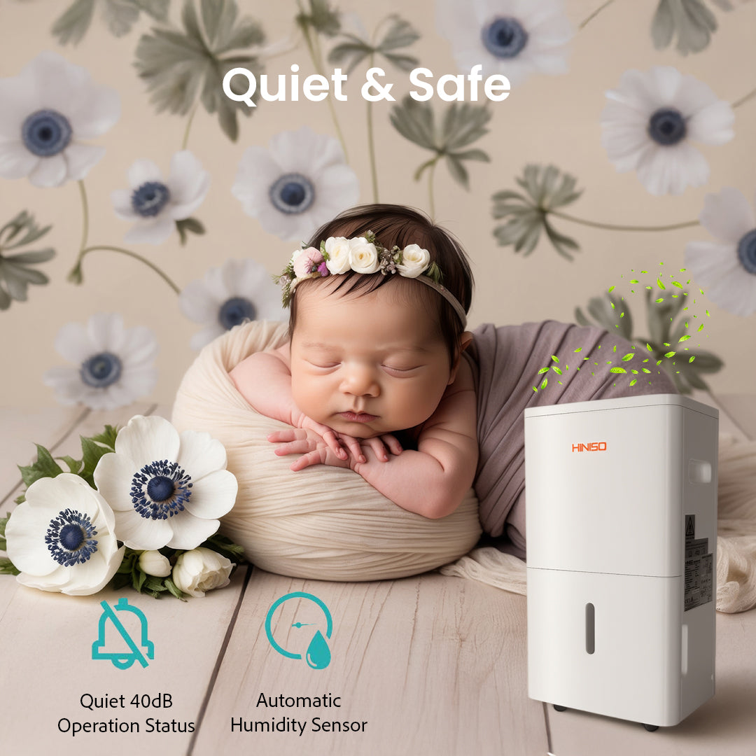 HINISO 30L WiFi Smart Dehumidifier for Home & Basement up to 5500 Sq.ft | App Control, 6.5L Tank, Drain Hose, Ionizer, Auto-Defrost, Quiet Operation, Clothes Dry Mode