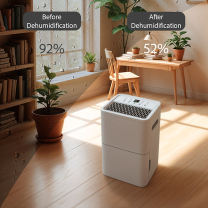 HINISO 30L WiFi Smart Dehumidifier for Home & Basement up to 5500 Sq.ft | App Control, 6.5L Tank, Drain Hose, Ionizer, Auto-Defrost, Quiet Operation, Clothes Dry Mode