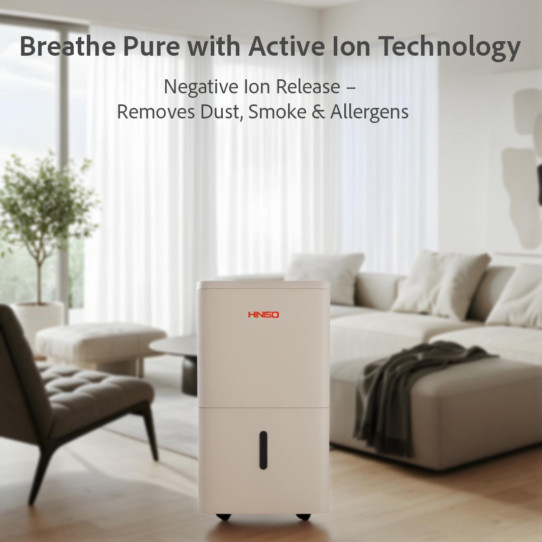 HINISO 30L WiFi Smart Dehumidifier for Home & Basement up to 5500 Sq.ft | App Control, 6.5L Tank, Drain Hose, Ionizer, Auto-Defrost, Quiet Operation, Clothes Dry Mode