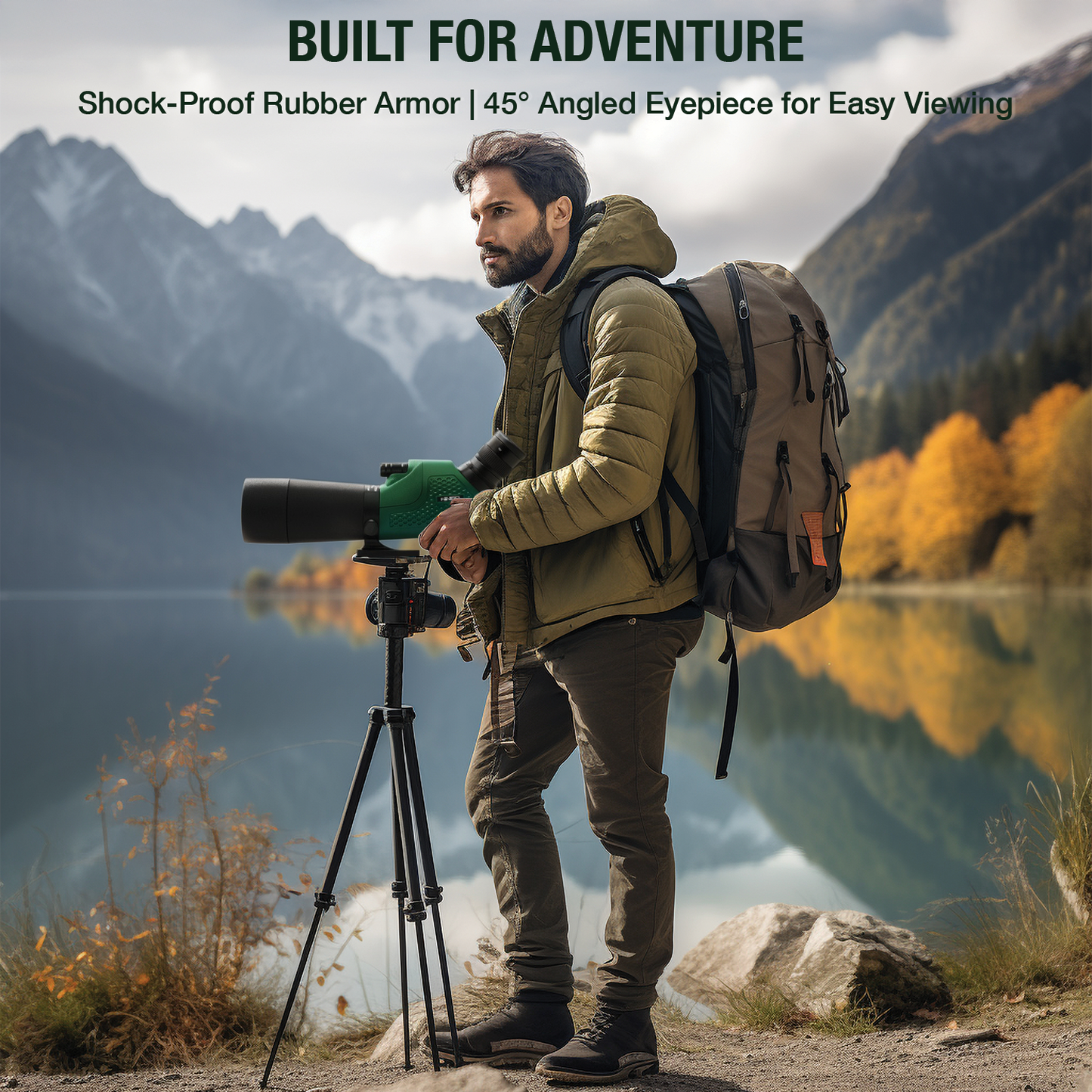 Hiniso 20-60x60 HD Spotting Scope with Tripod & Phone Mount | Waterproof BAK4 Prism Telescope for Bird Watching, Wildlife, Stargazing & Moon Viewing