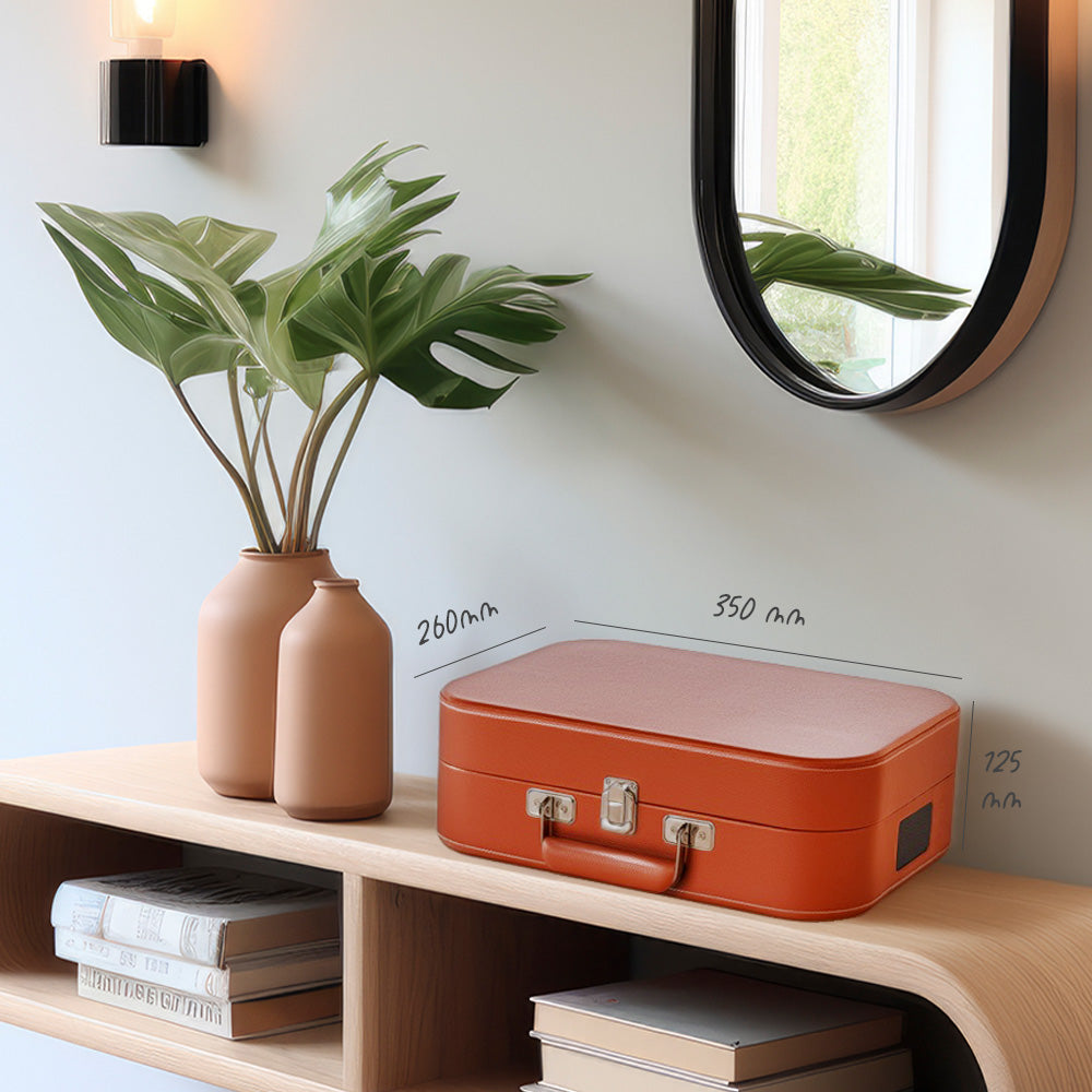 Hiniso Vintage Bluetooth Vinyl Record Player – 2-Way Bluetooth (In/Out), USB Recording | 3-Speed Turntable with Built-in Speakers | Convert Vinyl to MP3 | New T416 Design