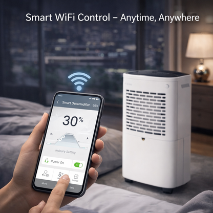 HINISO 10L Smart Dehumidifier with HEPA 13 Filter | WiFi App Control | 2000 Sq.ft Coverage | Auto Defrost | 2.5L Tank | Clothes Dry Mode